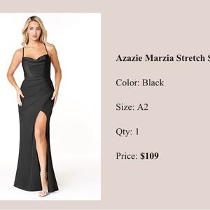 Azazie Black Stretch Satin Dress